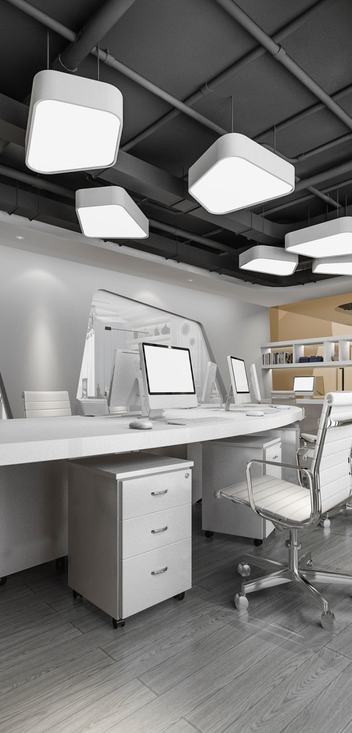 3d rendering business meeting and working room on office building